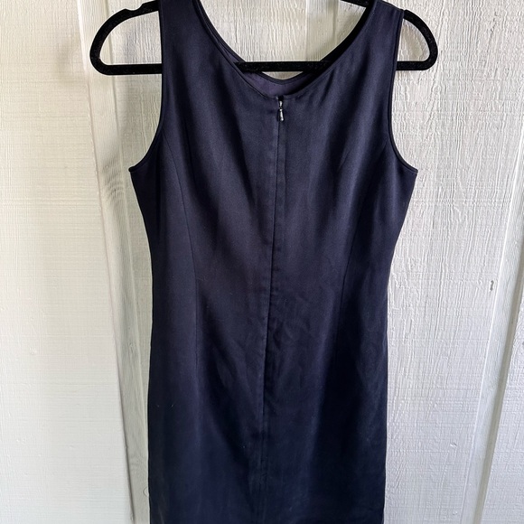 Vintage Ann Taylor Loft 100% Silk Elegant Black Sleeveless Cocktail Dress - Picture 2 of 4